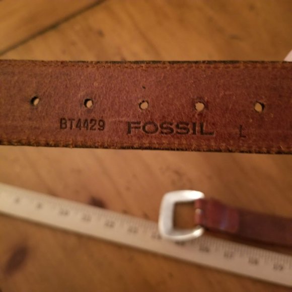 Fossil Braided Brown Leather Belt, Size Large - Picture 5 of 10